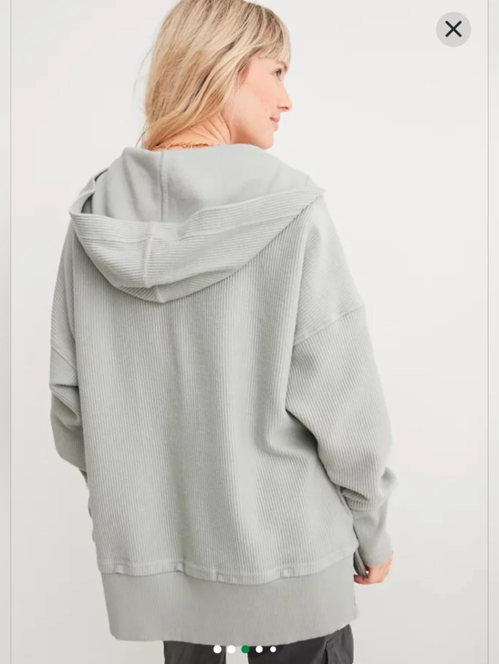 Light Sage Ribbed Henley Pullover - Picture 2 of 14